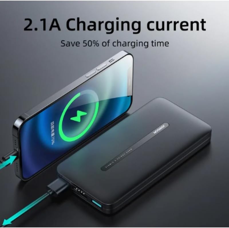 Joyroom JR-T012 Power Bank With 2USB, Type C And Micro Input 10000mAh Capacity - White|12 Months Warranty