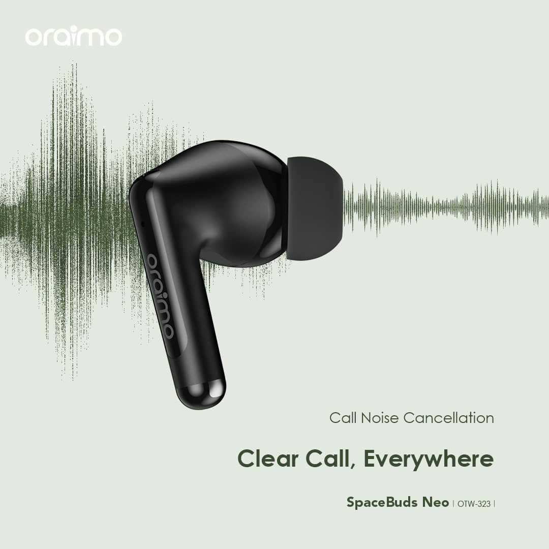 Oraimo OTW-323 SpaceBuds Neo Premium Earbuds Immersive Audio for Dynamic Lifestyles - Speed Black