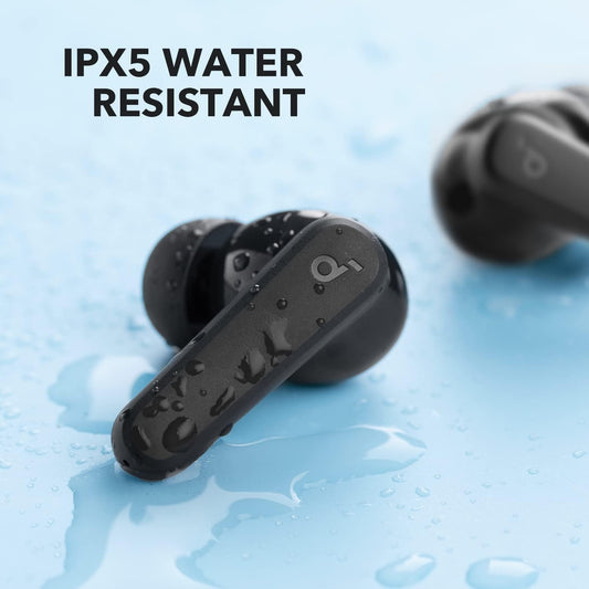 Anker Soundcore R50i True Wireless In-Ear Earbuds (TWS), IPX5-Water Resistant, Clear Calls with Stereo Sound, Super Low Latency, App with 22 Preset EQs, Soft Touch Black, 18 Months Warranty