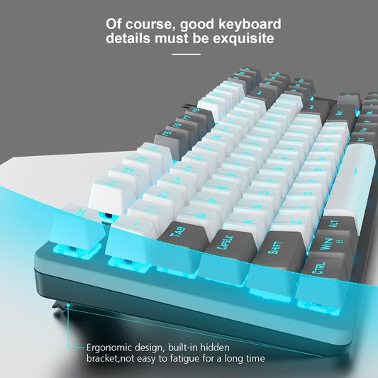 AULA F3287 Mechanical Wired USB Gaming Keyboard (Grey, White)