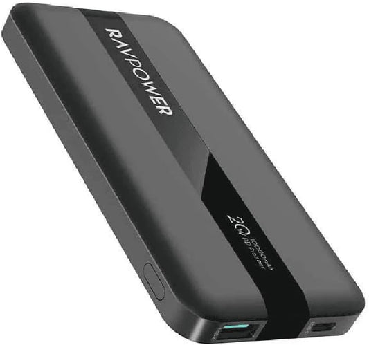 RAVPower RP-PB1236 PD 20W 2 Port 10000mAh Power Bank - Black|18 Months Warranty