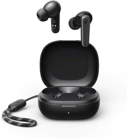 Anker Soundcore R50i Black True Wireless (TWS) Earbuds 10mm Drivers with Big Bass, Bluetooth 5.3, 30H Playtime, IPX5-Water Resistant, AI Clear Calls with 2 Mics, Black, 18 Months