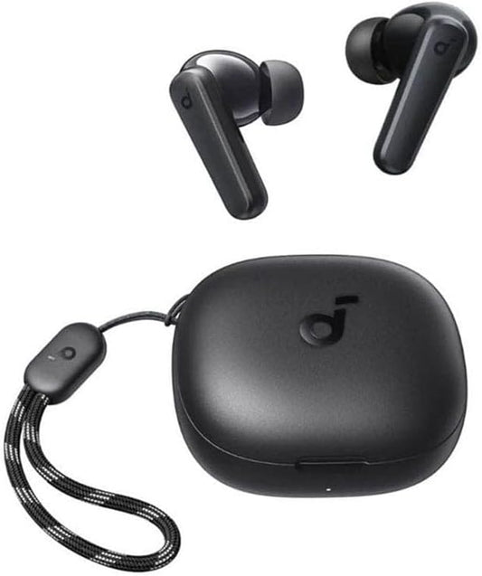 Anker Soundcore R50i Black True Wireless (TWS) Earbuds 10mm Drivers with Big Bass, Bluetooth 5.3, 30H Playtime, IPX5-Water Resistant, AI Clear Calls with 2 Mics, Black, 18 Months
