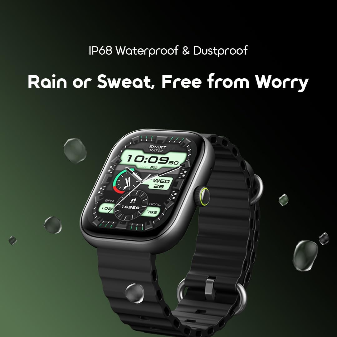 Oraimo OSW-807 Watch 6 Smartwatch with AI-Generated Watch Faces, Health Monitoring, and Long Battery Life - Black