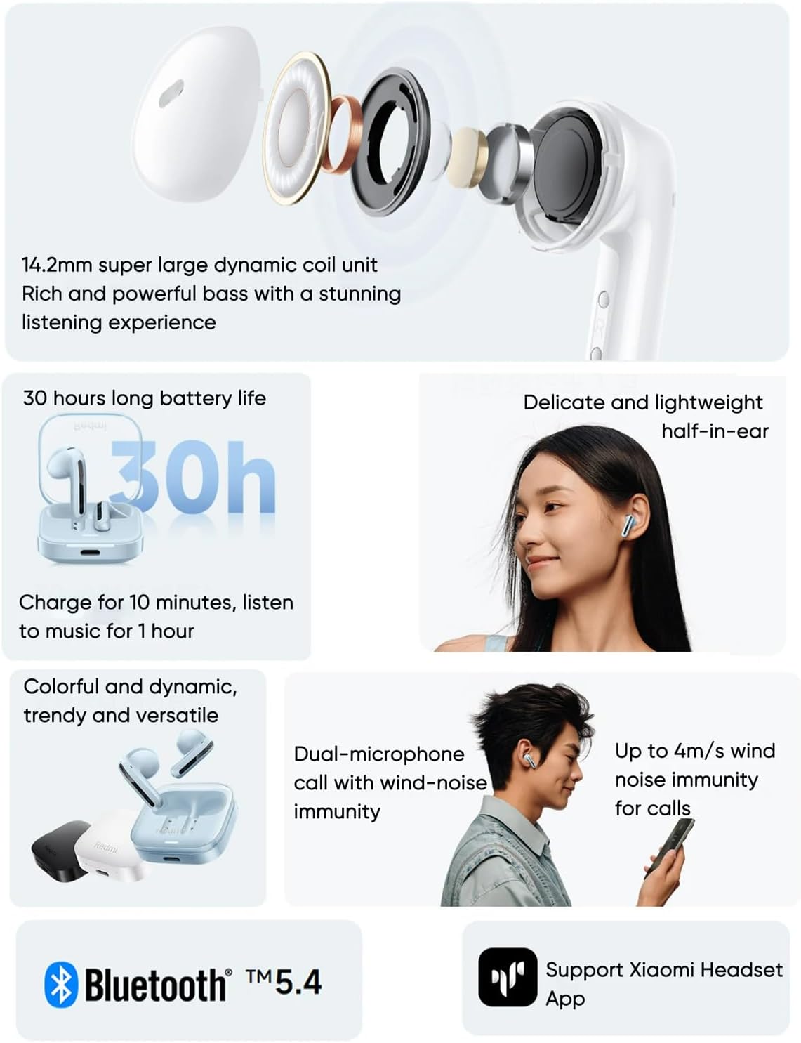 Xiaomi Wireless Earphones, Redmi buds 6 Play, 36 Hours Playtime, AI Call Noise Reduction, Ultra Lightweight, Compatible with Google Fast Pair, Fast Charging, Black |6 month manufacturer warranty