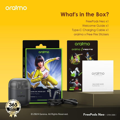 Oraimo OTW-330S FreePods Neo ENC Wireless Earbuds Bluetooth TWS Earphone with APP Control,50h Play T