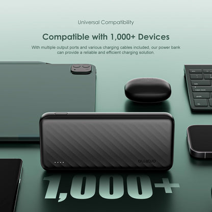 Oraimo Toast 15 Flash 10000mAh Power Bank with 15W Type C Fast Charging,USB&Type C Triple Output,Power Delivery, Type C &Micro Input,Multi-Layer Protection &3D Texture Exterior