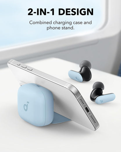 soundcore P30i by Anker Noise Cancelling Earbuds, Smart Noise Cancelling, 45H Playtime, 2-in-1 Case and Phone Stand, IP54, Wireless Earbuds, Bluetooth 5.4, App Control, Blue, 18 Months Warranty
