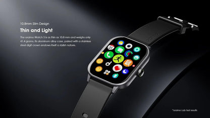 Oraimo OSW-807 Watch 6 Smartwatch with AI-Generated Watch Faces, Health Monitoring, and Long Battery Life - Black