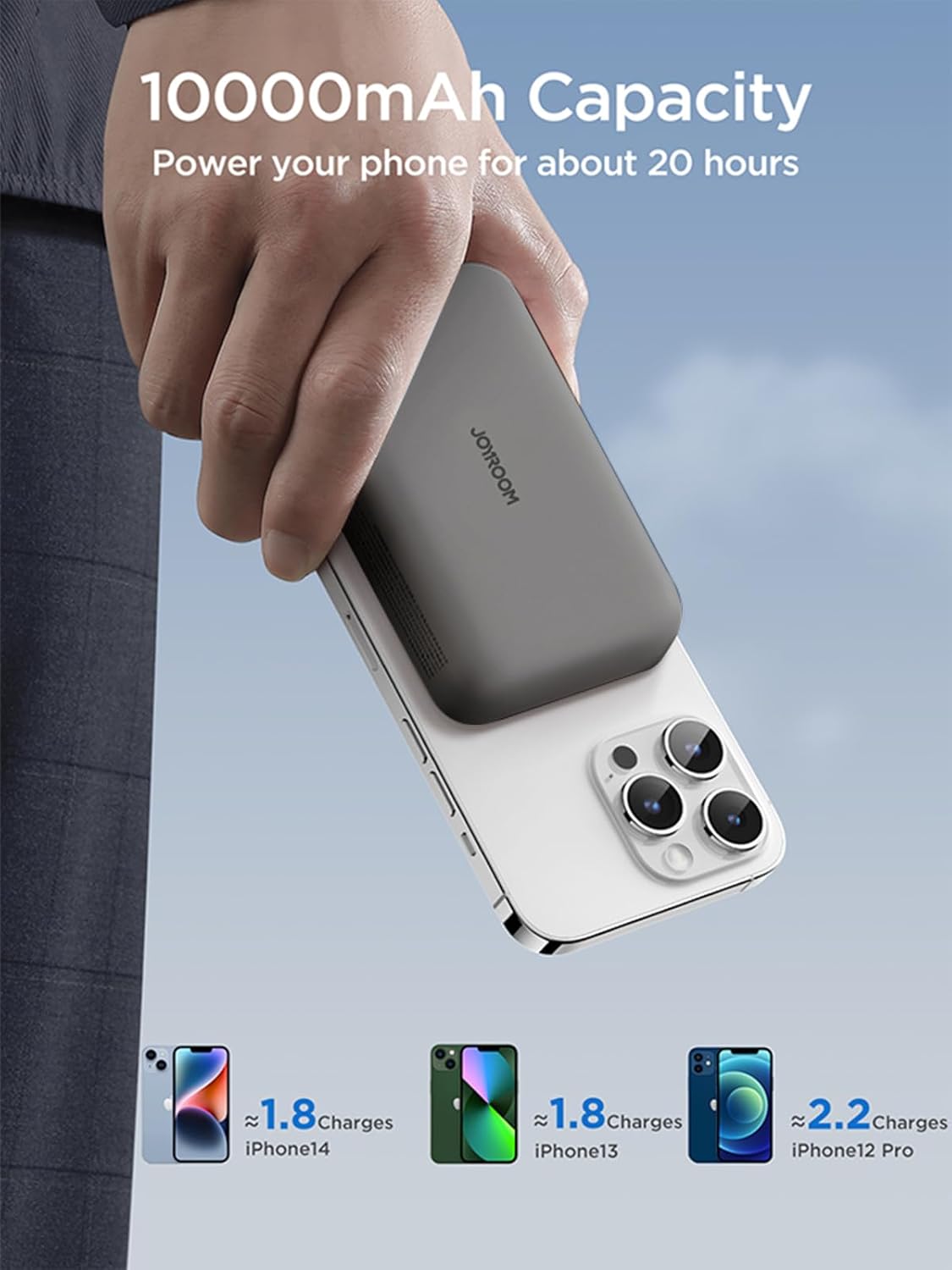 Joyroom JR-W020 20W Magnetic Wireless Power Bank 10000mAh - Black|12 Months Warranty