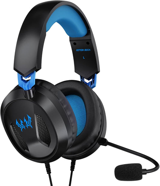 G3100 Gaming Headset Lightweight - Jack 3.5mm Wired - Fillable Noise reduction Microphone - Rotation Ear-Cups for PS5 - PS4 / PC/Mobile Laptop Tablet (blue)