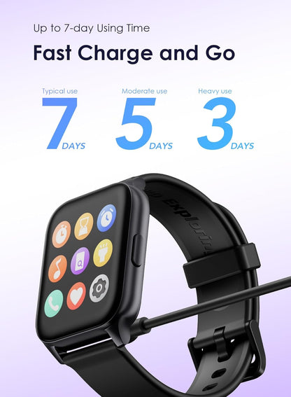 Oraimo Watch 4 Plus Bluetooth Call Smart Watch 2.01inch HD Display Fitness Tracker With 100+ Sport Modes, IP68 Waterproof