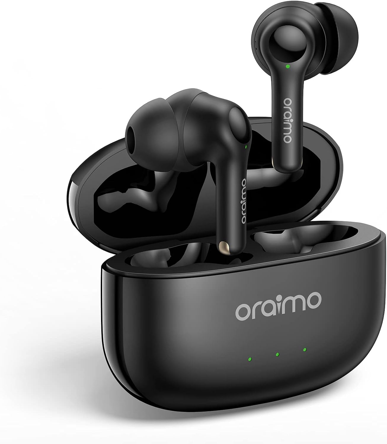 Oraimo FreePods 3C (OEB-E104DC), ENC Calling Noise Cancellation, powerful bass 4 mics, Long Playtime True Wireless Earbuds IPX5-Water Resistant, Via App – Black (1 Year Warranty)