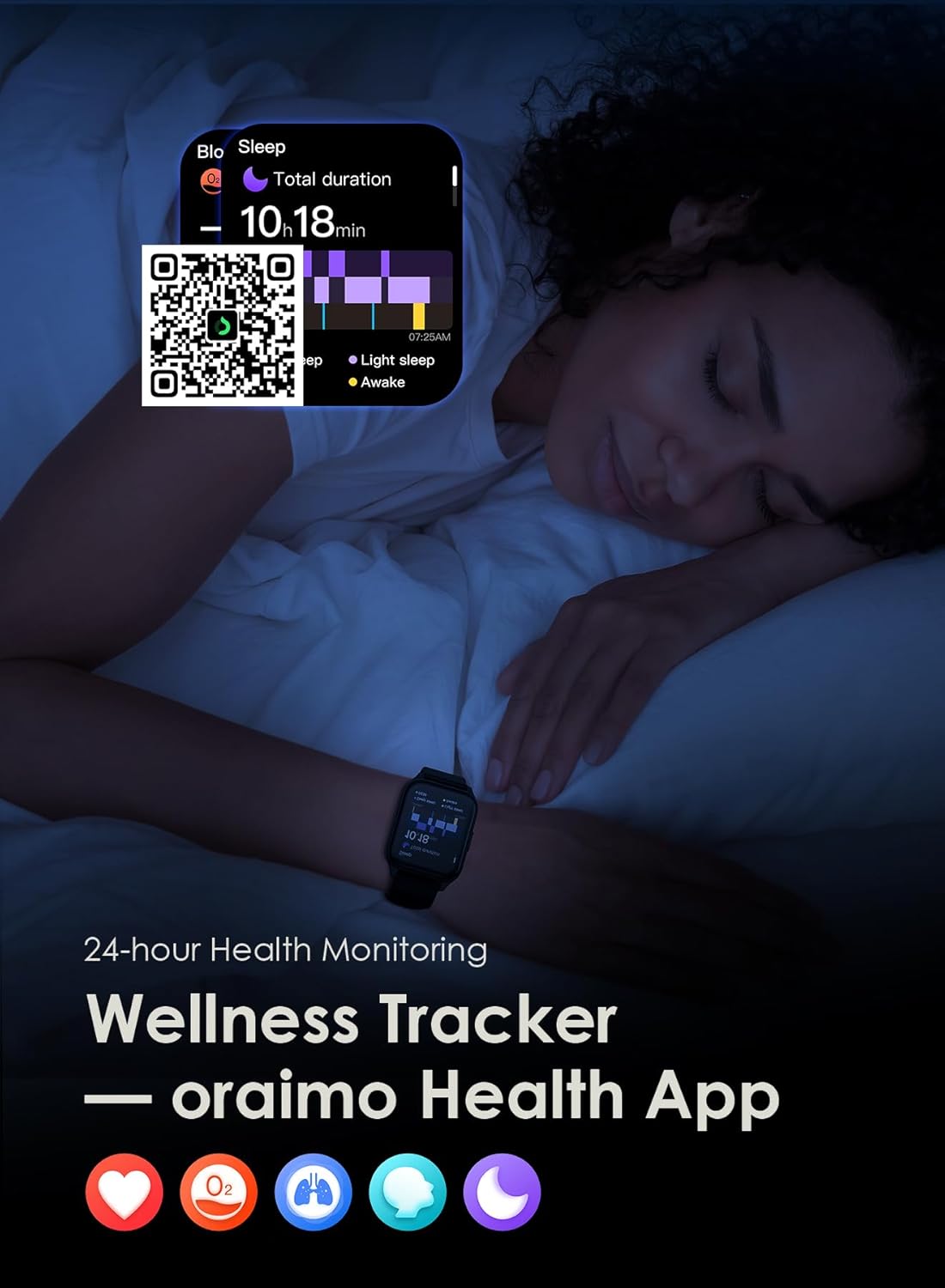 Oraimo Watch 4 Plus Bluetooth Call Smart Watch 2.01inch HD Display Fitness Tracker With 100+ Sport Modes, IP68 Waterproof