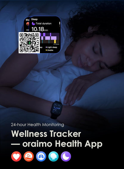 Oraimo Watch 4 Plus Bluetooth Call Smart Watch 2.01inch HD Display Fitness Tracker With 100+ Sport Modes, IP68 Waterproof