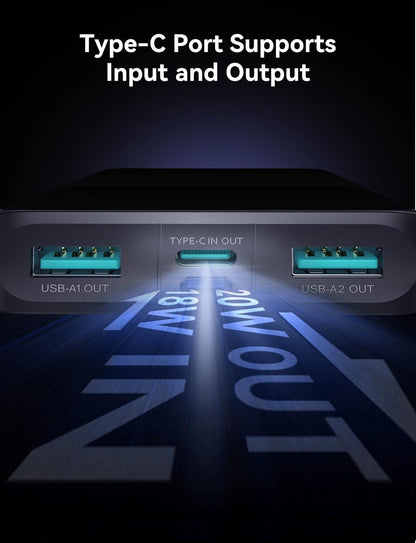 Joyroom JR-QP192 20000mAh 22.5W fast charging powerbank with LCD display - Black