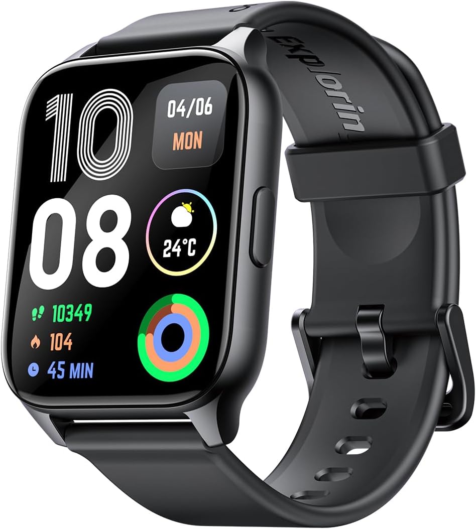 Oraimo Watch 4 Plus Bluetooth Call Smart Watch 2.01inch HD Display Fitness Tracker With 100+ Sport Modes, IP68 Waterproof