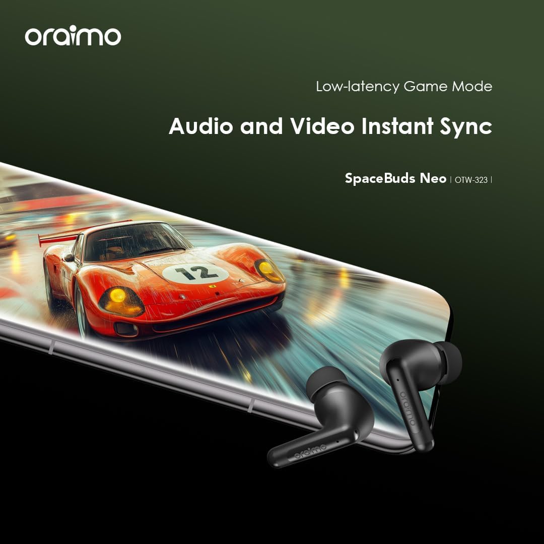 Oraimo OTW-323 SpaceBuds Neo Premium Earbuds Immersive Audio for Dynamic Lifestyles - Speed Black