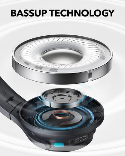 ANKER Soundcore Q11i Wireless Headphones, 40mm Dynamic DriverHi-Res Audio, One-Touch Bass Boost, 60-Hour Playtime, Detachable Ear Cushions, Bluetooth V5.3, Dark Gray | 18 Months Warranty