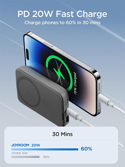 Joyroom JR-W020 20W Magnetic Wireless Power Bank 10000mAh - Black|12 Months Warranty