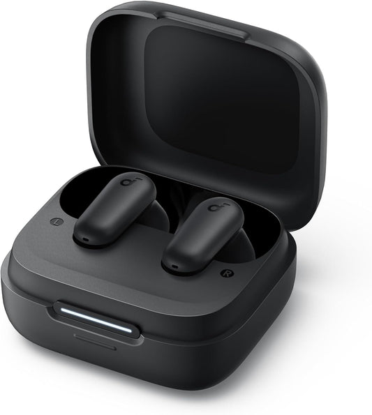 Soundcore By Anker R50i NC True Wireless Earbuds 10mm Drivers with Big Bass, Bluetooth 5.3, 45H Playtime, IP54, AI Clear Calls with 4 Mics, 22 Preset EQs via App-Black, 18 Months Warranty
