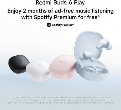 Xiaomi Wireless Earphones, Redmi buds 6 Play, 36 Hours Playtime, AI Call Noise Reduction, Ultra Lightweight, Compatible with Google Fast Pair, Fast Charging, Black |6 month manufacturer warranty