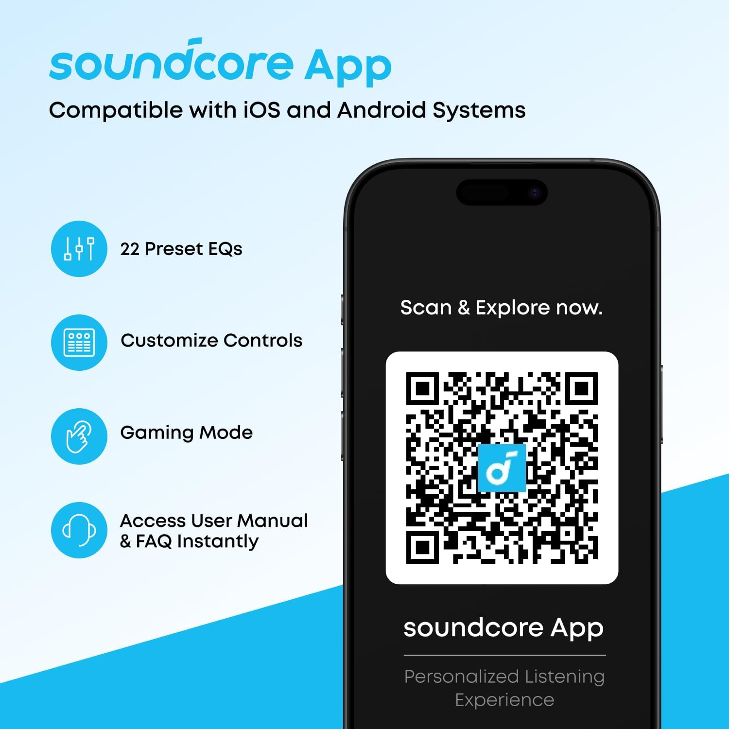 soundcore by Anker R50i VI True Wireless Earbuds, 10mm Drivers with Big Bass, Bluetooth 5.3, 30H Long Playtime, Water-Resistant, 2 Mics for AI Clear Calls, (Blue) - 18 Months Warranty