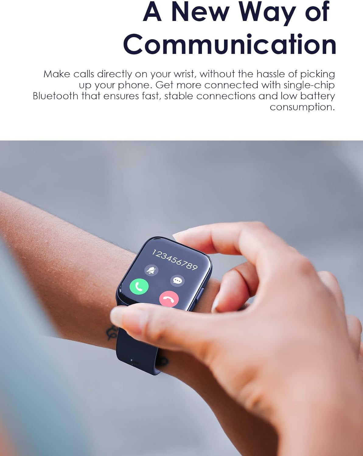 Oraimo Watch 4 Plus Bluetooth Call Smart Watch 2.01inch HD Display Fitness Tracker With 100+ Sport Modes, IP68 Waterproof