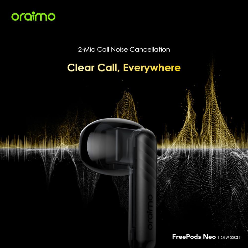Oraimo OTW-330S FreePods Neo ENC Wireless Earbuds Bluetooth TWS Earphone with APP Control,50h Play T