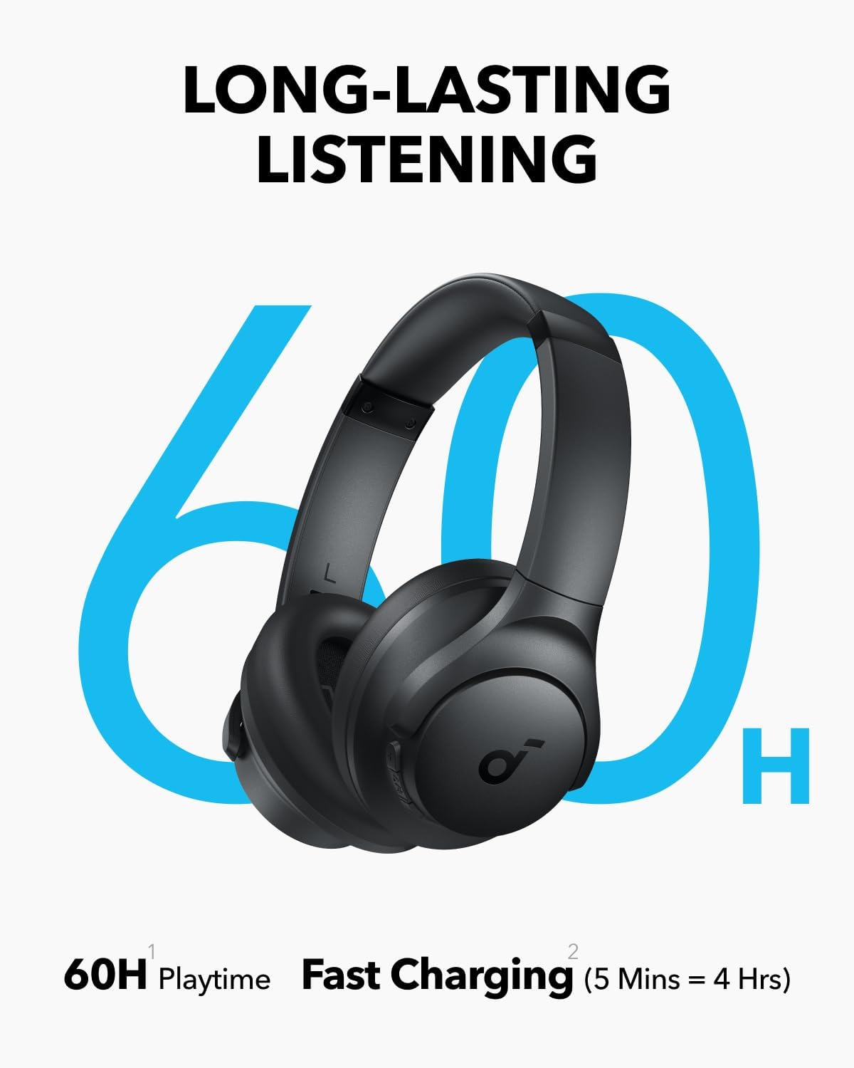 ANKER Soundcore Q11i Wireless Headphones, 40mm Dynamic DriverHi-Res Audio, One-Touch Bass Boost, 60-Hour Playtime, Detachable Ear Cushions, Bluetooth V5.3, Dark Gray | 18 Months Warranty