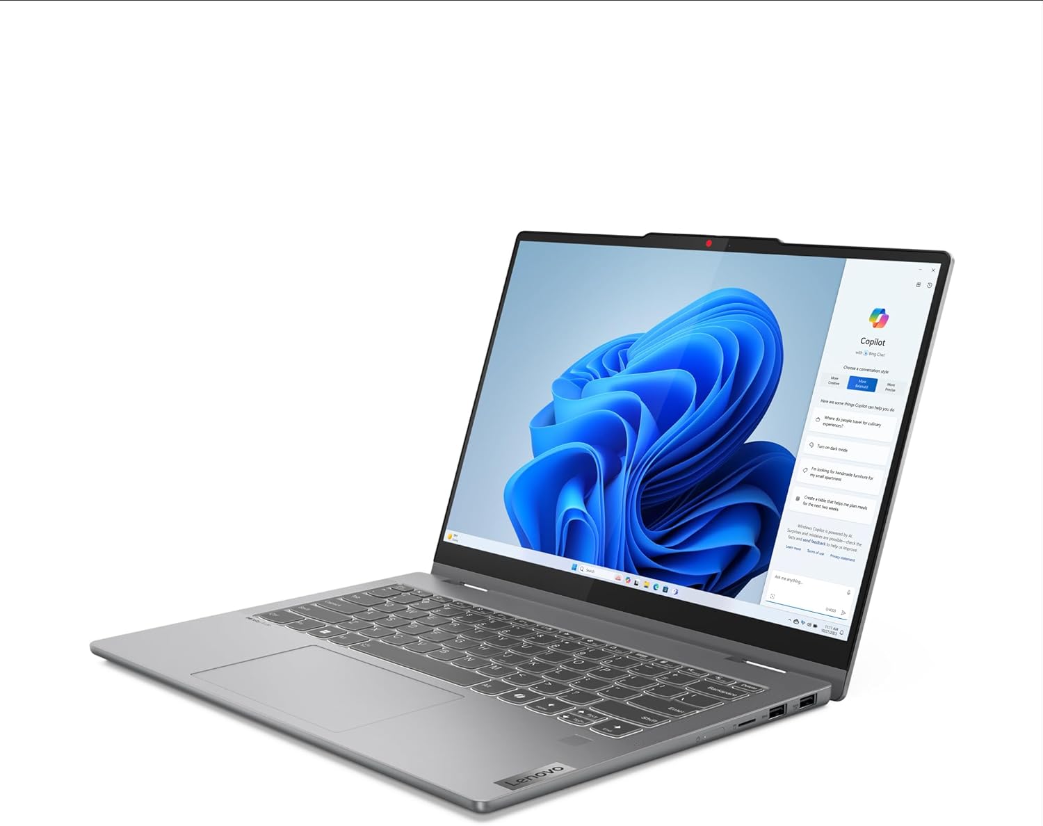 Lenovo IdeaPad 5 2-in-1, Notebook Convertible 14", WUXGA (1920x1200) Display 60Hz, Intel Core i5-13420H, Intel UHD Graphics, 16GB RAM, 512GB SSD M.2, WiFi 6, Windows 11 - Luna Grey