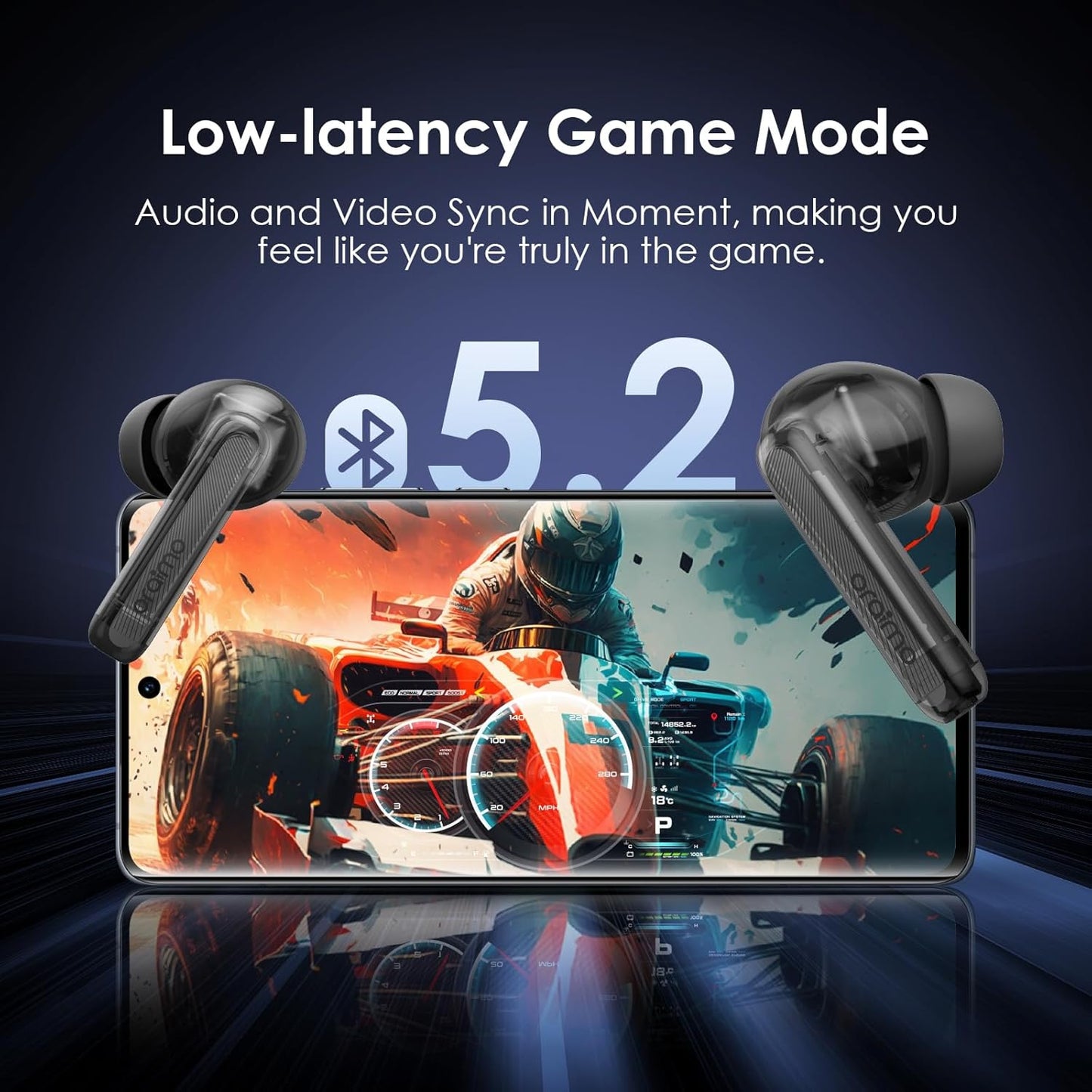 Oraimo OTW-330S FreePods Neo ENC Wireless Earbuds Bluetooth TWS Earphone with APP Control,50h Play T