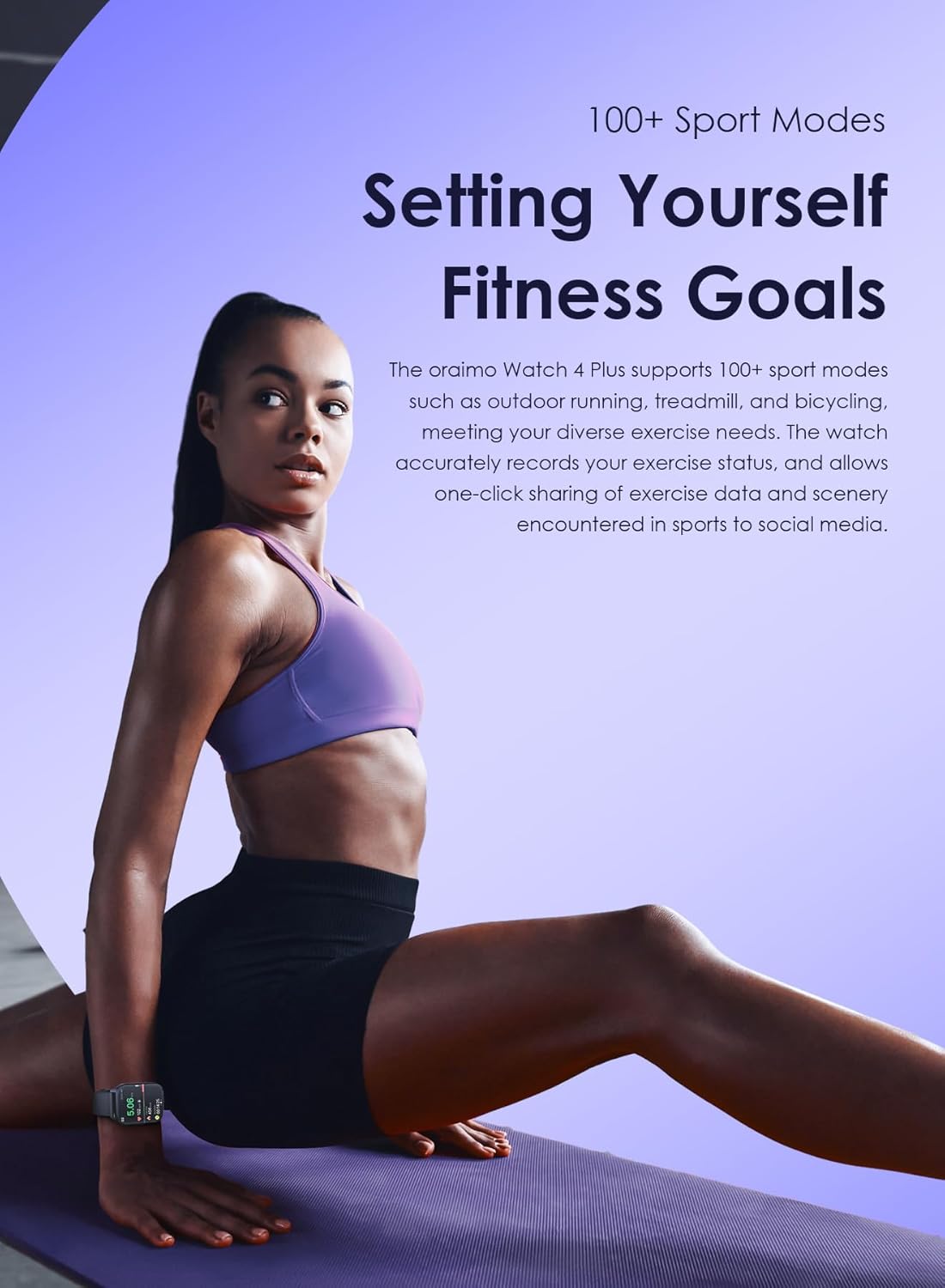 Oraimo Watch 4 Plus Bluetooth Call Smart Watch 2.01inch HD Display Fitness Tracker With 100+ Sport Modes, IP68 Waterproof