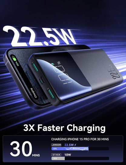 Joyroom JR-QP192 20000mAh 22.5W fast charging powerbank with LCD display - Black