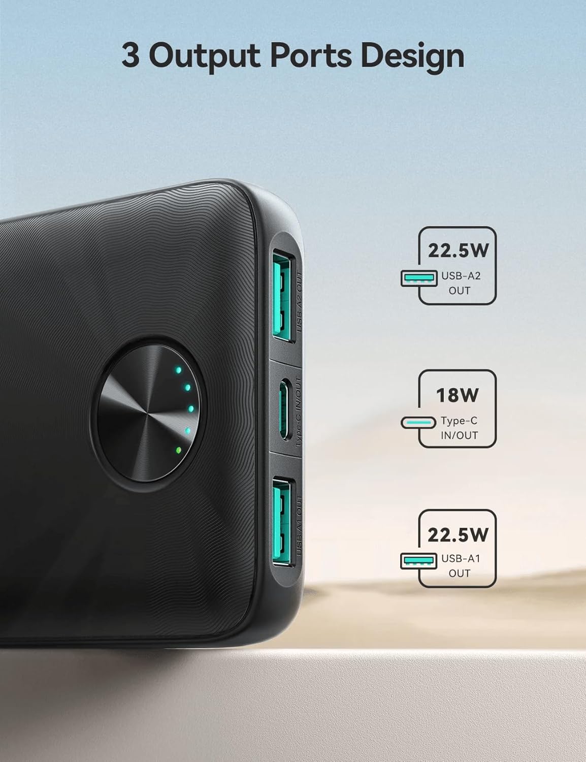 Joyroom JR-PBF15 22.5W 10000mAh LED Fast Charging Power Bank, Black|12 Months Warranty