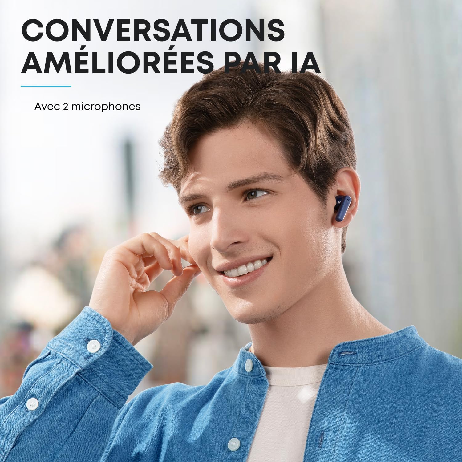 soundcore by Anker R50i VI True Wireless Earbuds, 10mm Drivers with Big Bass, Bluetooth 5.3, 30H Long Playtime, Water-Resistant, 2 Mics for AI Clear Calls, (Blue) - 18 Months Warranty