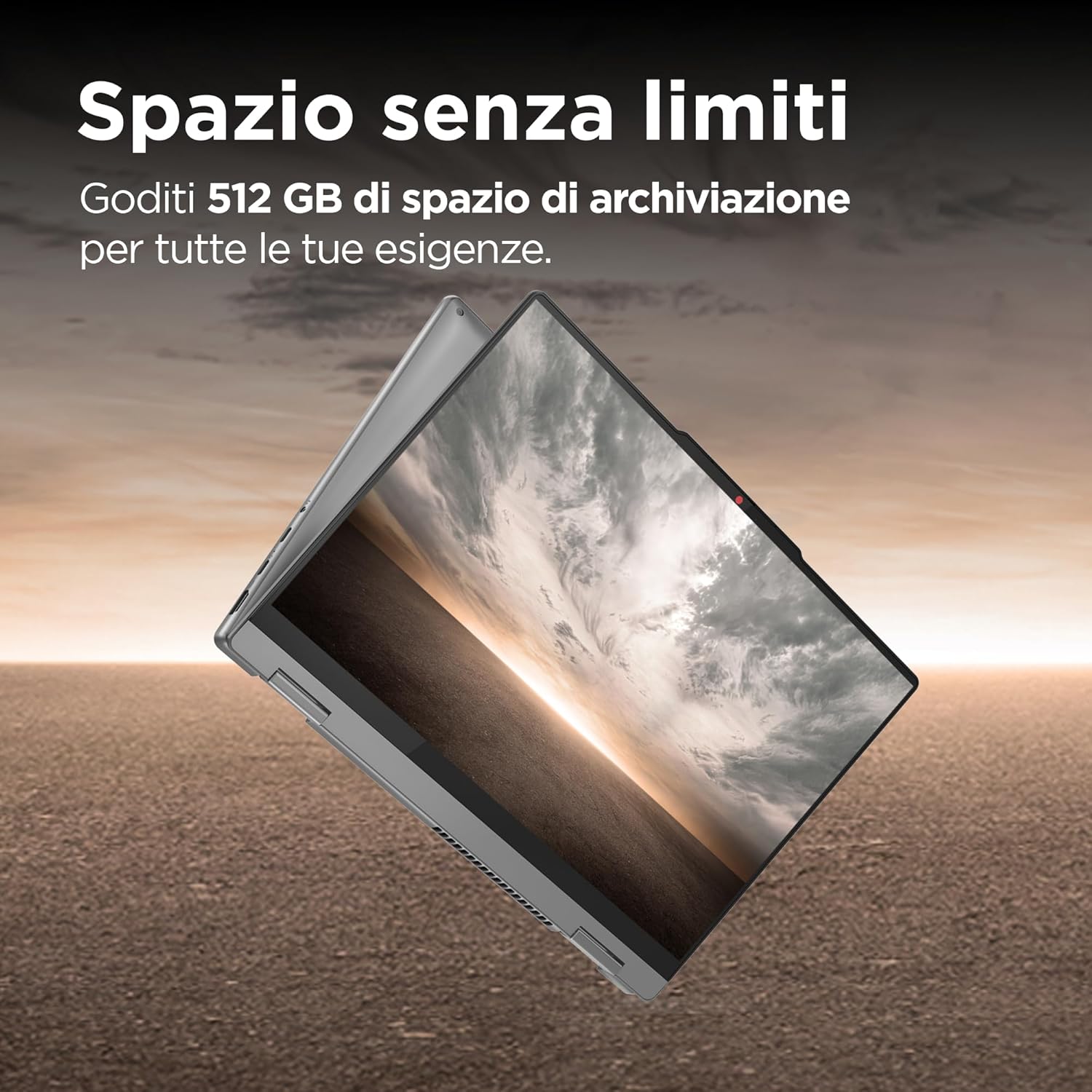 Lenovo IdeaPad 5 2-in-1, Notebook Convertible 14", WUXGA (1920x1200) Display 60Hz, Intel Core i5-13420H, Intel UHD Graphics, 16GB RAM, 512GB SSD M.2, WiFi 6, Windows 11 - Luna Grey