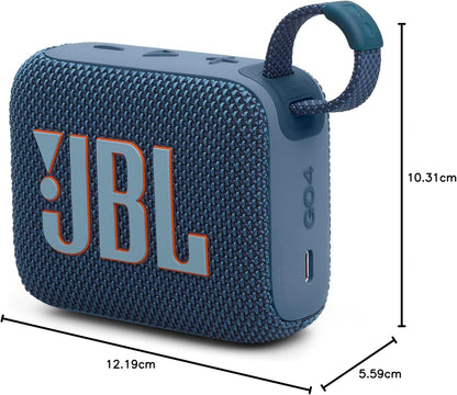 JBL Go 4 Portable Bluetooth Speaker: JBL Pro Sound, Deep Bass | 7+2 Hours Runtime with Playtime Boost | IP67 Waterproof & Dustproof | Multi-Speaker Connection | Vibrant Blue | 1 Year Local warranty