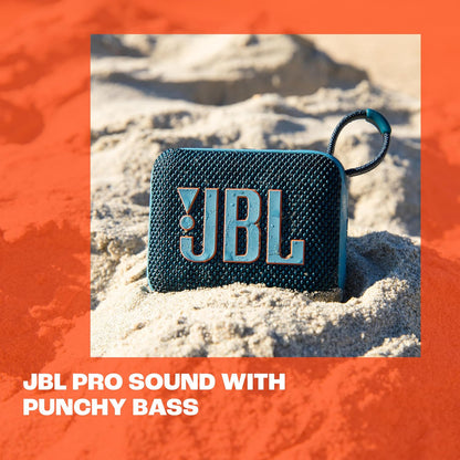 JBL Go 4 Portable Bluetooth Speaker: JBL Pro Sound, Deep Bass | 7+2 Hours Runtime with Playtime Boost | IP67 Waterproof & Dustproof | Multi-Speaker Connection | Vibrant Blue | 1 Year Local warranty